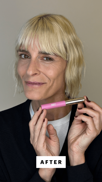 Herald after applying the Sarah Creal Lip Grip Peptide Priming Treatment